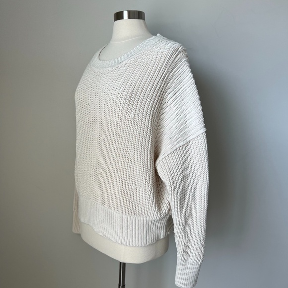 Banana Republic 100% Organic Cotton Chunky Knit Oversized Boxy Sweater Large - Picture 9 of 16